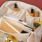 PU Retro Makeup Bag Large Capacity Waterproof for Ladies Girls