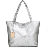 Crocodile Print PU Shoulder Bag Women Large Capacity Handbag Bucket Shopper Bag