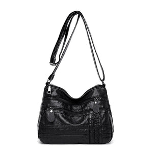 PU Soft Leather Women's Bag Multi-compartment Shoulder Messenger Bag