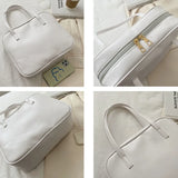 Retro PU Soft Shoulder Bag with Zipper Women Handbag