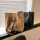 Vintage PU Shoulder Tote Bag for Women with Big Capacity