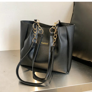 Vintage PU Shoulder Tote Bag for Women with Big Capacity