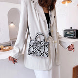 PU Top-Handle Shoulder Bags Retro Animal Print Women Messenger Handbag