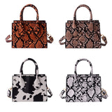 PU Top-Handle Shoulder Bags Retro Animal Print Women Messenger Handbag