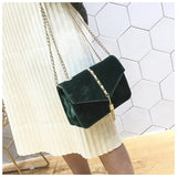 PU Velvet Mini Crossbody Bag Spring Fire Tassels Magnetic Snap Women's Bag