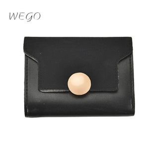 PU Wallet Leather Frosted Small Wallet Women Short Three-fold Wallet Korea