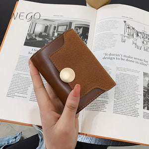 PU Wallet Leather Small Wallet Women Short Three-fold Wallet Korea Mini Wallet M