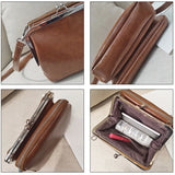 PU Women Small Shoulder Bag Clip Clutch Retro Mini Ladies Purse