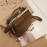PU Women Small Shoulder Bag Clip Clutch Retro Mini Ladies Purse