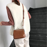 PU Women Small Shoulder Bag Clip Clutch Retro Mini Ladies Purse
