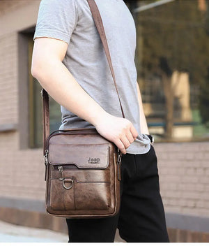 Vintage Men Tote Bag Large Capacity Briefcase Crossbody Shoulder Handbag
