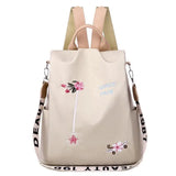 Waterproof Women Backpack Anti-theft Shoulder Bag Embroidery Handbags