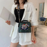 Embroidered Elephant Crossbody Bag for Women