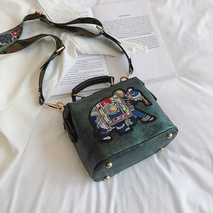 Embroidered Elephant Crossbody Bag for Women