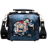 Embroidered Elephant Crossbody Bag for Women