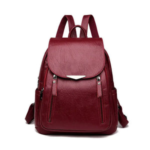 PU Leather Women's Backpack Large Capacity Schoolbag Travel Female Shoulder Bags