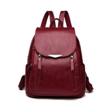 PU Leather Women's Backpack Large Capacity Schoolbag Travel Female Shoulder Bags