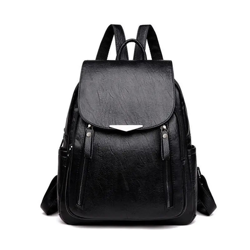 PU Leather Women's Backpack Large Capacity Schoolbag Travel Female Shoulder Bags