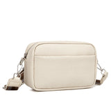 PU Leather Handbag with Wide Shoulder Strap