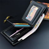 Coffee PU Leather Men's Wallet Short Three Fold Mature Small Boyfriend Wallet