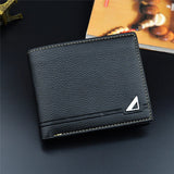Coffee PU Leather Men's Wallet Short Three Fold Mature Small Boyfriend Wallet