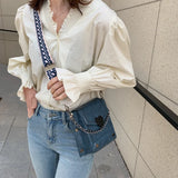 PU leather Women Bag Messenger Bag Wide Strap Shoulder Bag