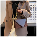 PU polish Shoulder Crossbody Square Bags for Women Vintage Solid Small Flap