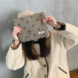 Face Pattern Makeup Bag Canvas Cosmetic Travel Beauty Storage Organizer