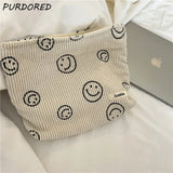 Face Pattern Makeup Bag Canvas Cosmetic Travel Beauty Storage Organizer