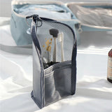 Portable Mesh Cosmetic Bag Travel Makeup Brush Bag