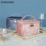 1 Pc Star Cosmetic Bag Women Zipper Vintage Velvet Makeup Bag