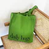 Women Large Canvas Embroidery Shopping Bag Casual Tote Handbag