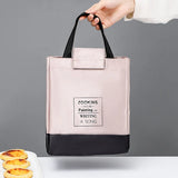 Large Pink Lunch Bag for Women Insulated Bento Pouch Thermal Tote