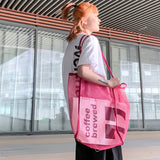 Large Mesh Shopping Bag Reusable Transparent One Shoulder Beach Bag