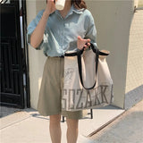 Canvas Letter Printing Large Shopping Bag Women Handbag Tote