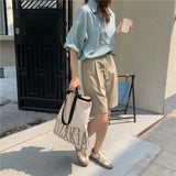 Canvas Letter Printing Large Shopping Bag Women Handbag Tote