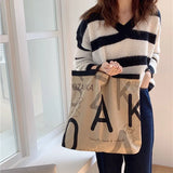 Canvas Letter Printing Large Shopping Bag Women Handbag Tote
