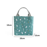 Women Thermal Lunch Bag Cotton Linen Cooler Picnic Box Case Food Container