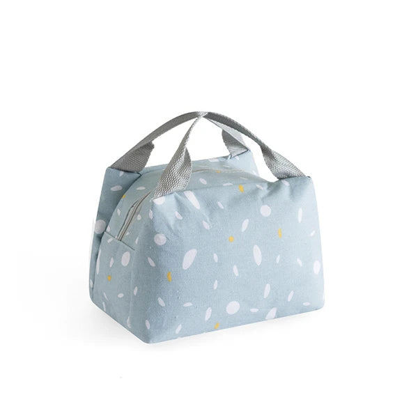 Women Thermal Lunch Bag Cotton Linen Cooler Picnic Box Case Food Container