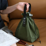 Men Drawstring Lunch Bag Insulation Bento Box Bag Waterproof Tote Bag