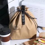 Men Drawstring Lunch Bag Insulation Bento Box Bag Waterproof Tote Bag