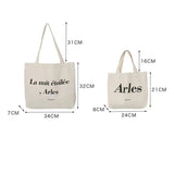 Women's Canvas Small Tote Bag - Reusable Shoulder Bag