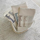 Gradient Text Tote Bag Canvas Casual Shoulder Bag