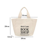 Women Mini Handbag Style Letters Print Canvas Shopping Bag Girl Lunch Tote Bag