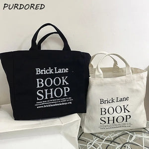 Women Mini Handbag Style Letters Print Canvas Shopping Bag Girl Lunch Tote Bag