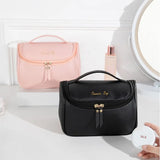 1 Pc PU Leather Large Cosmetic Bag Women Zipper Waterproof