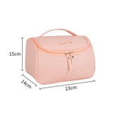 1 Pc PU Leather Large Cosmetic Bag Women Zipper Waterproof