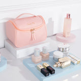 1 Pc PU Leather Large Cosmetic Bag Women Zipper Waterproof