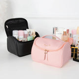 1 Pc PU Leather Large Cosmetic Bag Women Zipper Waterproof