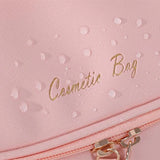 1 Pc PU Leather Large Cosmetic Bag Women Zipper Waterproof